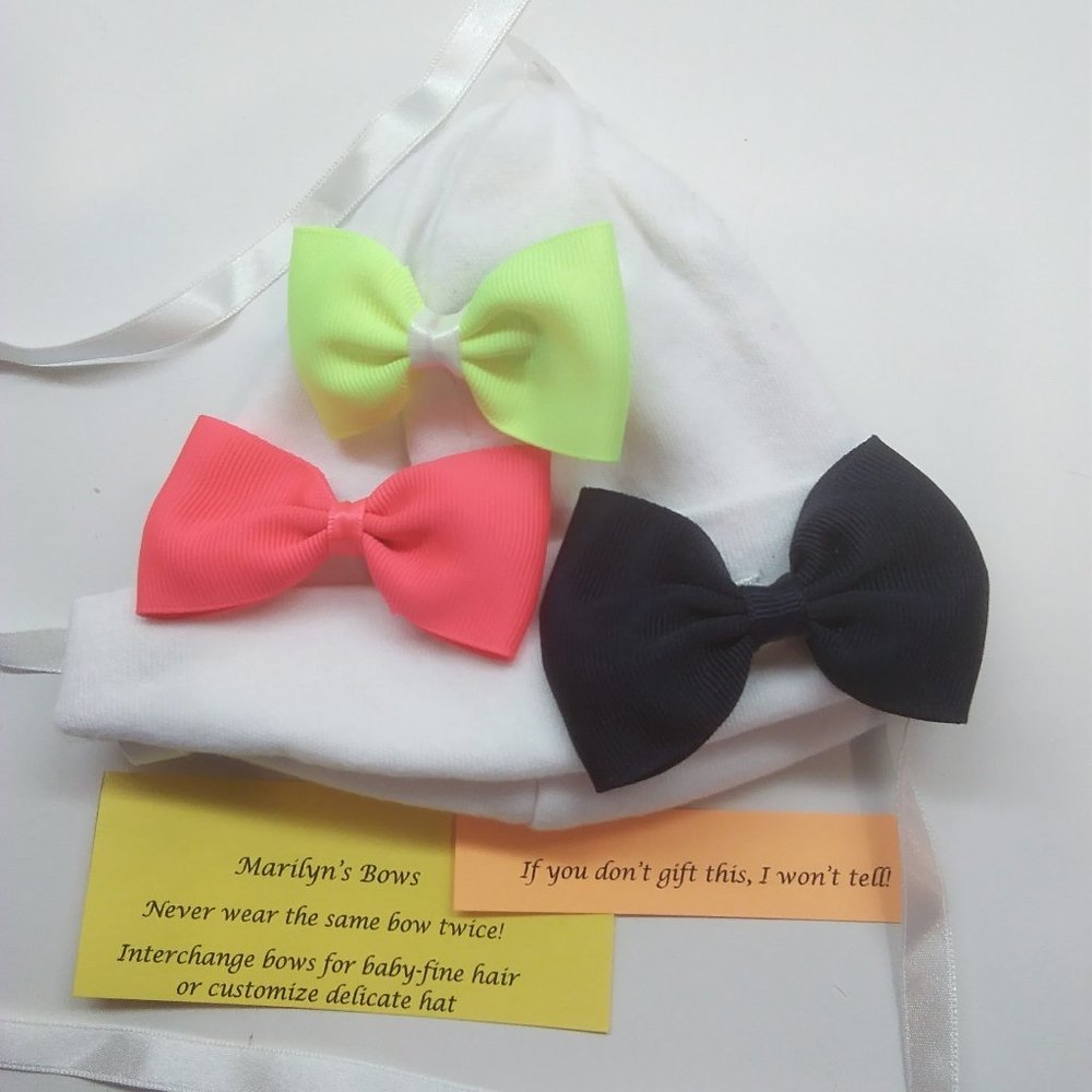 Baby Hat with 3 Interchangeable Hair Bows